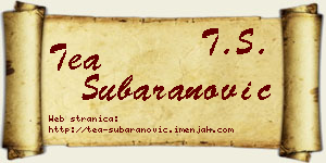 Tea Šubaranović vizit kartica